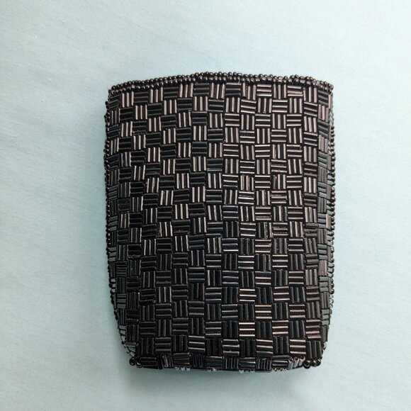 Vintage Black Beaded Phone/Cigarette/Tissue Pouch/Purse with Remove-able Strap - Picture 8 of 14